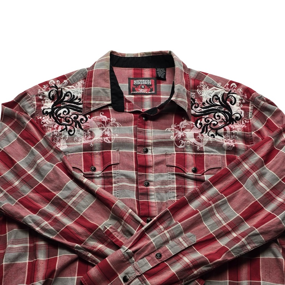 Rock & Roll Cowboy Panhandle Slim Plaid Shirt‎ XL Western